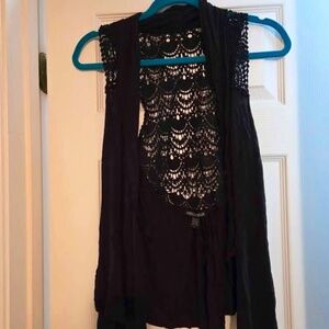 black crochet vest